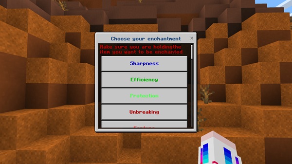 All Enchantments Menu Addon mcpe bedrock