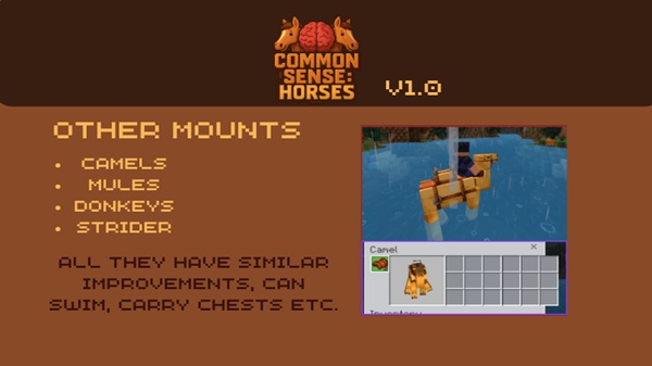 Common Sense Horses Addon minecraft pe