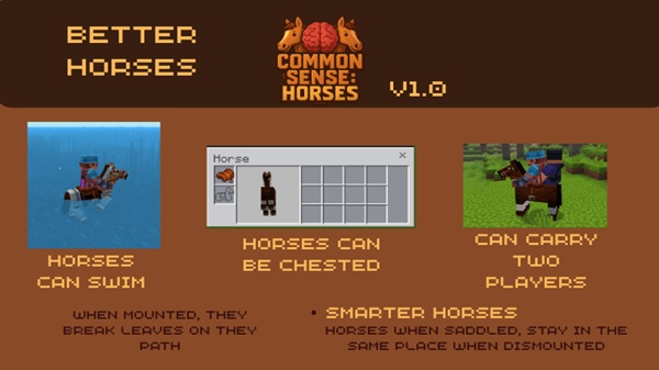 Common Sense Horses Addon minecraft