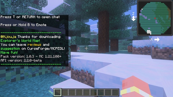 Explorer’s World Map Addon minecraft