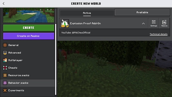 Explosion Proof Addon mcpe download