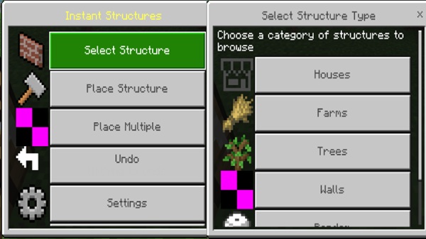 Instant Structures V7 Addon minecraft