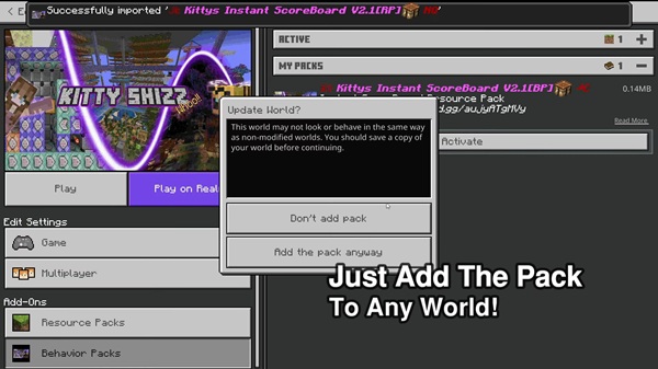 Kittys Instant Scoreboard Addon minecraft download