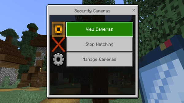 Security Cameras Addon mcpe bedrock