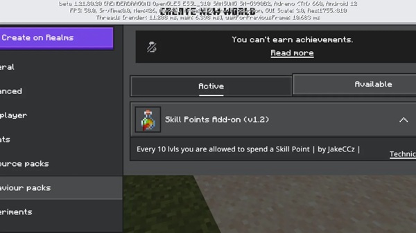Skill Points Addon mcpe download