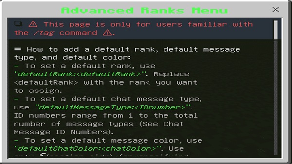 Chat And Name Rank Addon mcpe download