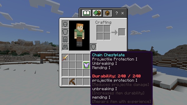 Enchantment Descriptions Addon minecraft pe