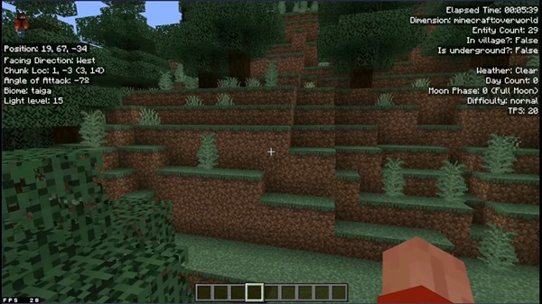 Star’s Debug Screen Addon minecraft pe