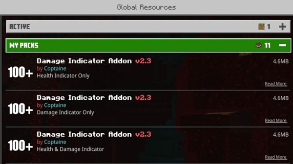 Damage Indicator Addon minecraft