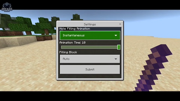Hole Filler Addon mcpe bedrock