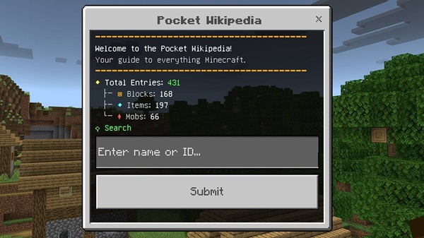 Index Pocket Wikipedia Addon minecraft